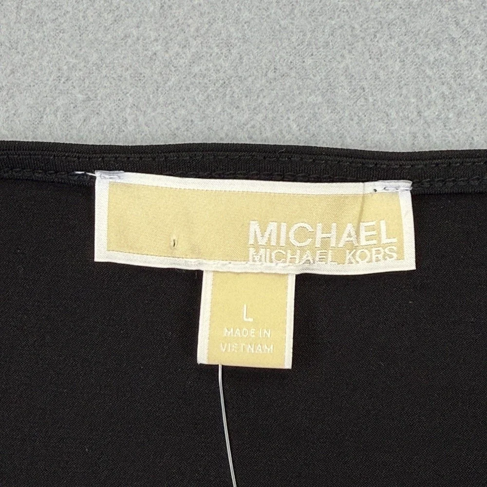 Michael Kors Womens Blouse Size Large Studded‎ V-Neck Top Embellished Banded NWT